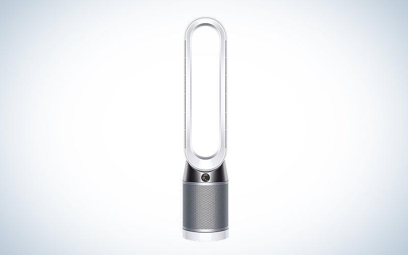 A grey Dyson Pure Cool Link air purifier on a plain background